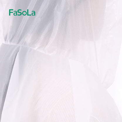 Fasola Disposable Waterproof Portable Transparent Raincoat for outside White 120 X 78cm X4Pack