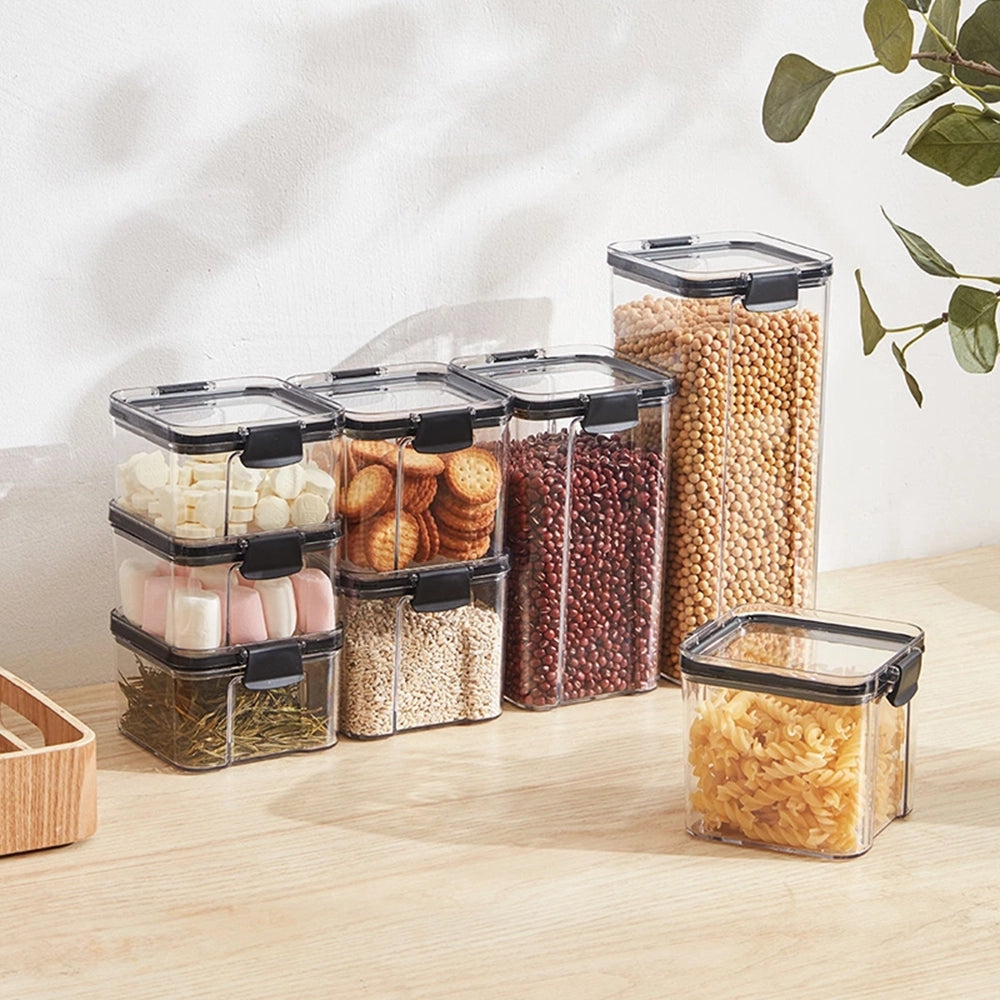 Lifease Visiable Transparent Kitchen Food Storage Jar with Lid Food Storage containers 700ml X4Pack