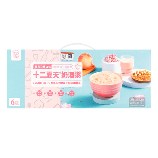 12 Summer Milk Beer Porridge Sakura Peach Flavor 252gx6 cups/box.