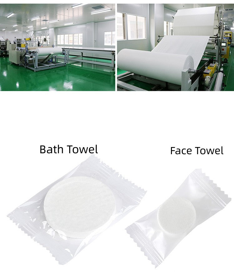 Fasola Travel Disposable Compressed Bath Towel Set 2 Compressed Towels and 1 Compressed Bath Towel X4Pack