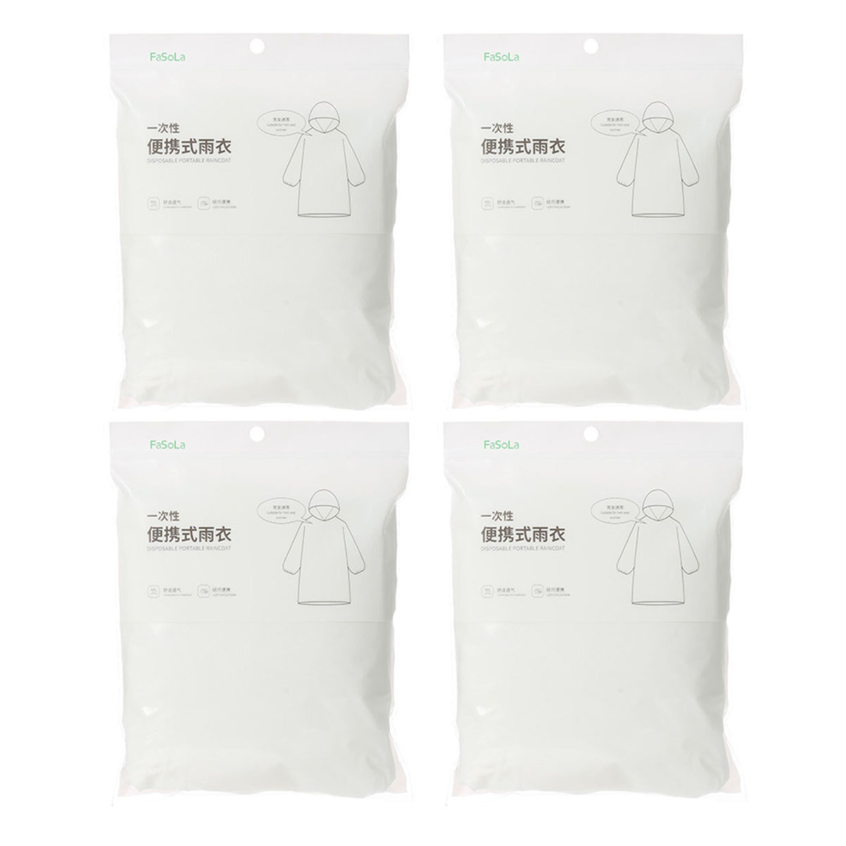 Fasola-Disposable-Portable-Raincoat-White-120-X-78cm-X4Pack-1