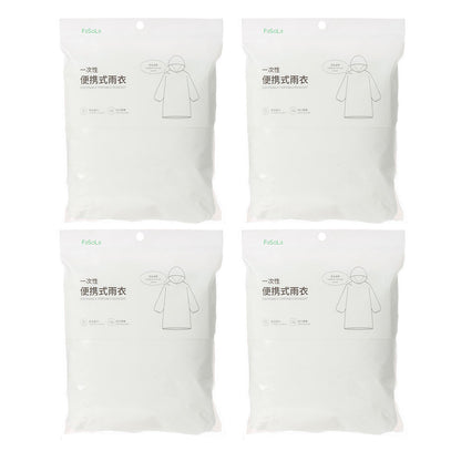 Fasola-Disposable-Portable-Raincoat-White-120-X-78cm-X4Pack-1