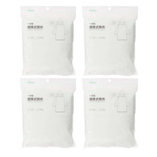 Fasola-Disposable-Portable-Raincoat-White-120-X-78cm-X4Pack-1