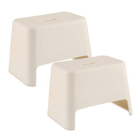 FaSoLa-Beige-One-Step-Stool-Plastic-Step-Stool-for-Kids-Bathroom-Anti-Slip-Stool-Chair-33.2X22.7X23.2cm-2Pack-1