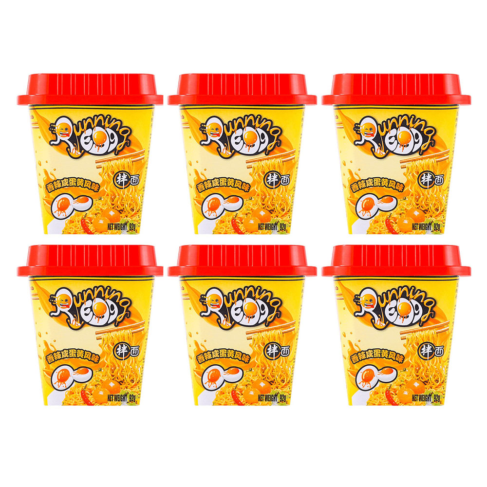 Running-Egg-Spicy-Salted-Egg-Yolk-Flavor-Instant-Noodles-Cup-Package-90gX6pack-1