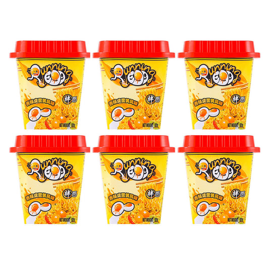 Running-Egg-Spicy-Salted-Egg-Yolk-Flavor-Instant-Noodles-Cup-Package-90gX6pack-1