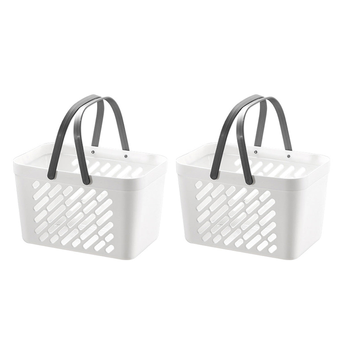 Fasola-White-Plastic-Organizer-Storage-Baskets-with-Handles-Shower-Caddy-Bins-Organizer-26.5-X-18-X-17-cm-X2Pack-1