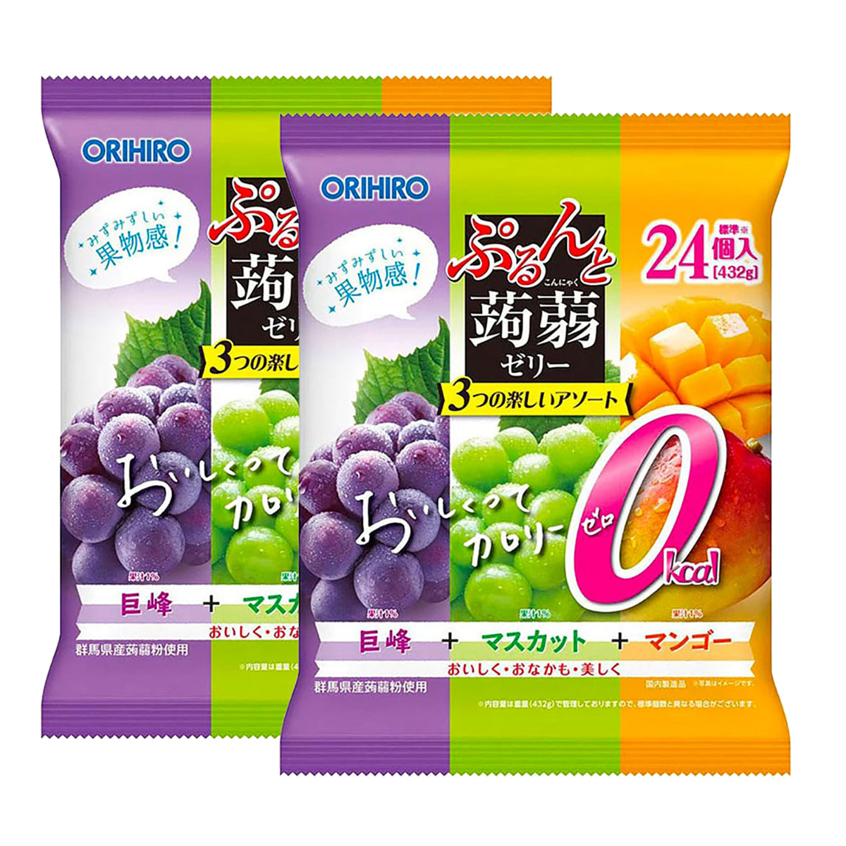 orihiro-konjac-jelly-0cal-three-flavors-jumbo-green-tee-mango-432g*2pack-1