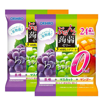 orihiro-konjac-jelly-0cal-three-flavors-jumbo-green-tee-mango-432g*2pack-1