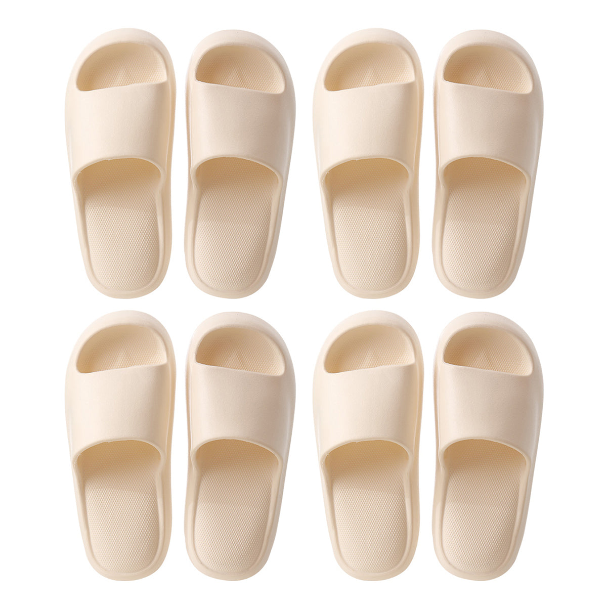 Fasola-Size-39/40-Shower-slipper-White-Thick-Bottomed-Non-Slip-Quick-Drying-Bathroom-Slippers-1Pair-X-4Pack-1