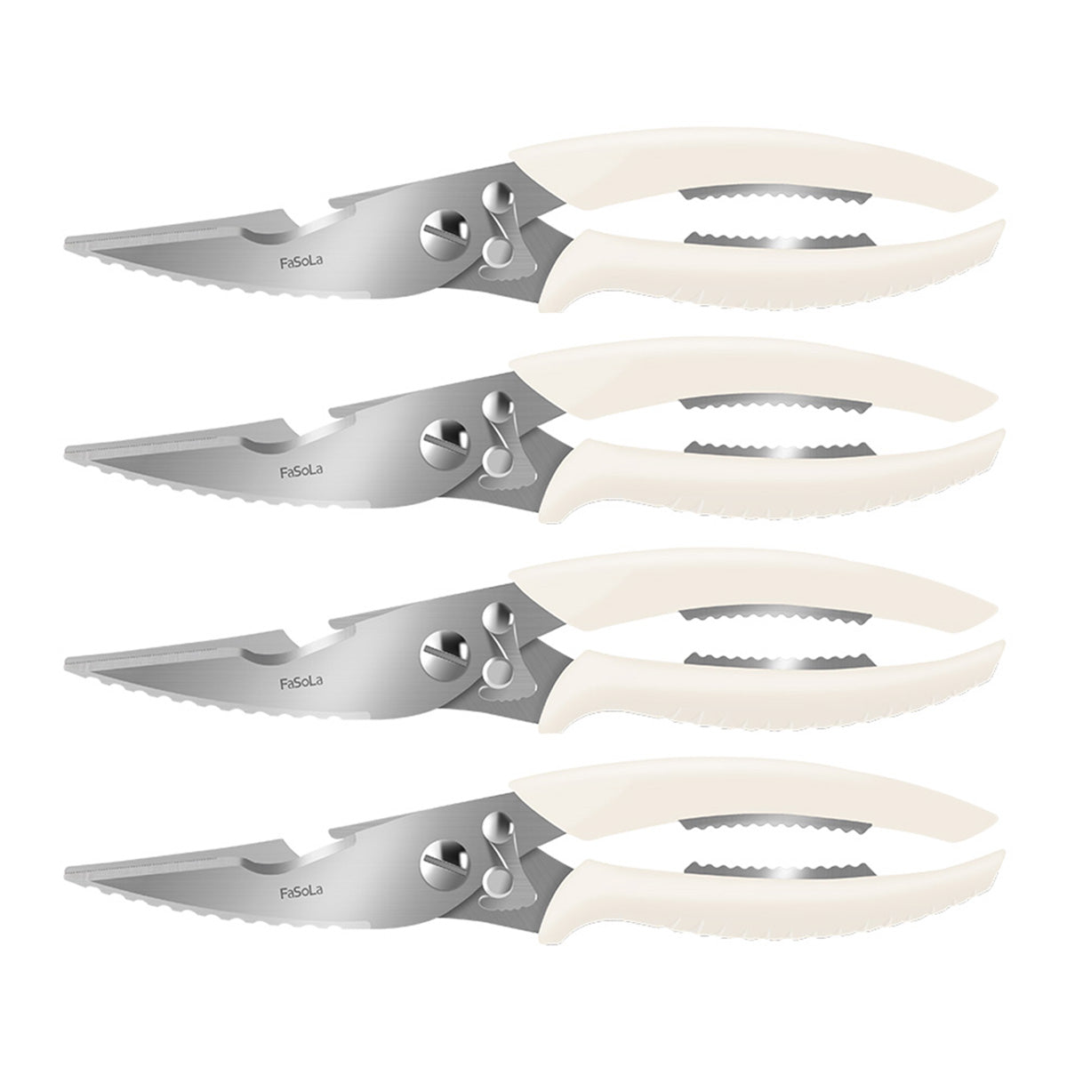 FaSoLa-White-Heavy-Duty-Shears-Stainless-Steel-Chicken-Bone-Scissors-4Pack-1