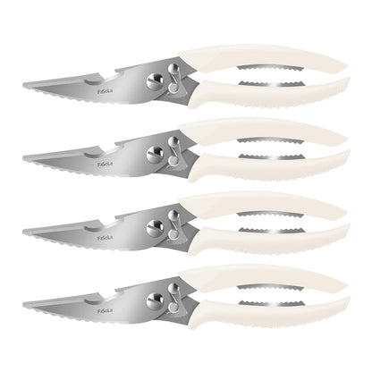 FaSoLa-White-Heavy-Duty-Shears-Stainless-Steel-Chicken-Bone-Scissors-4Pack-1