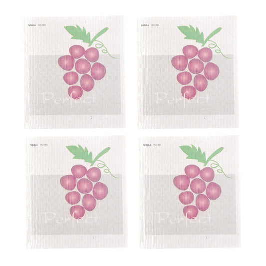 Fasola-Juicy-Grape-Pattern-Wood-Pulp-Cotton-Absorbent-Cleaning-Dish-Cloth-Dish-Towel-19.5-X-17cm-X4Pack-1