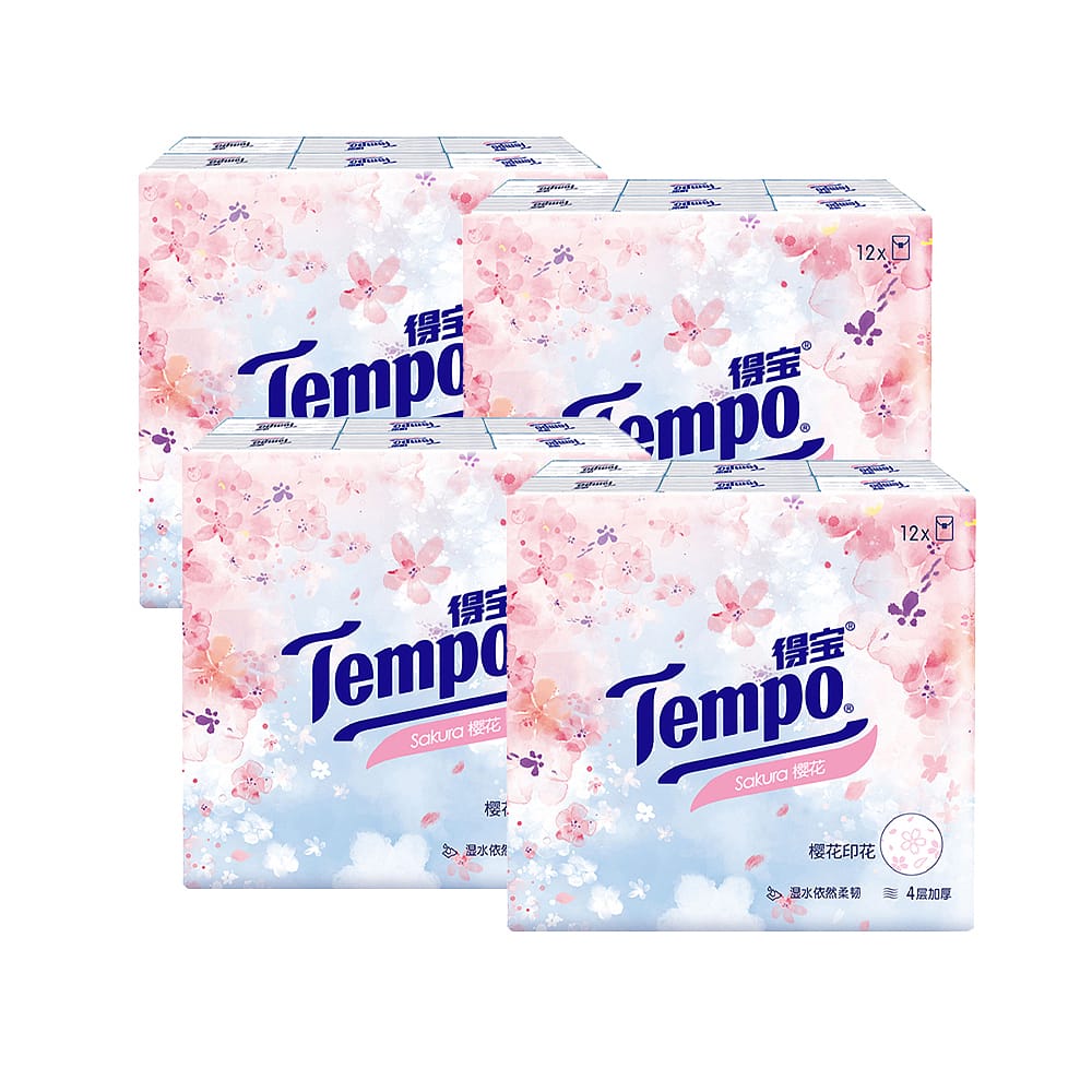 Tempo-Mini-Travel-Pocket-Tissue-Paper-Tissue-Cleaning-Tissue-Cherry-Blossom-Scent-7-Sheets-12-Packs-X4Pack-1