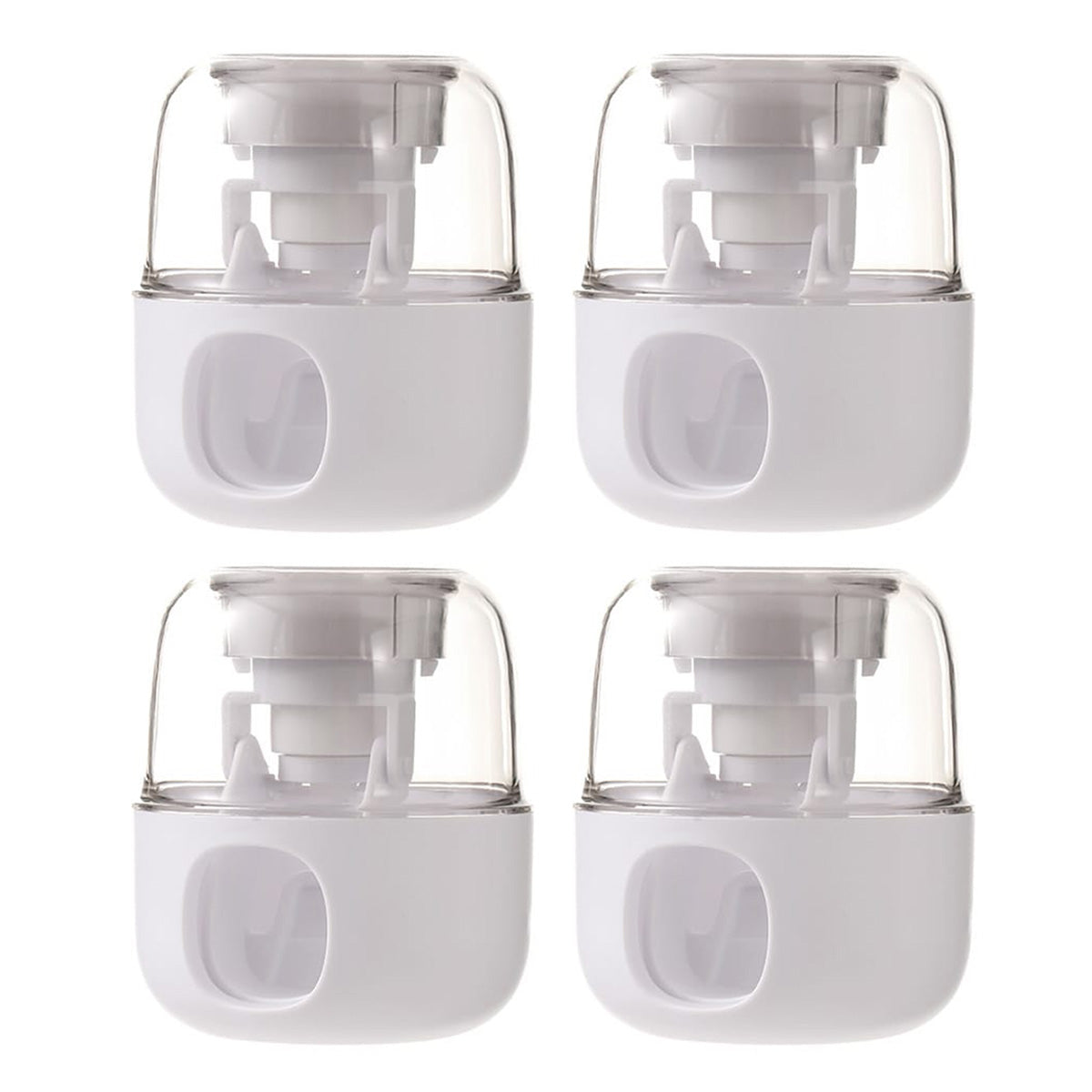 Fasola-home-no-punch-wall-mounted-toothpaste-squeezer-white-8.6x8.6x9.8cmx4pack-1