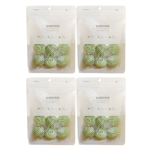 Fasola-Green-Tea-Flavor-Shoe-Deodorizer-Balls-6Pieces-Diameter-3.5cm-X4Pack-1