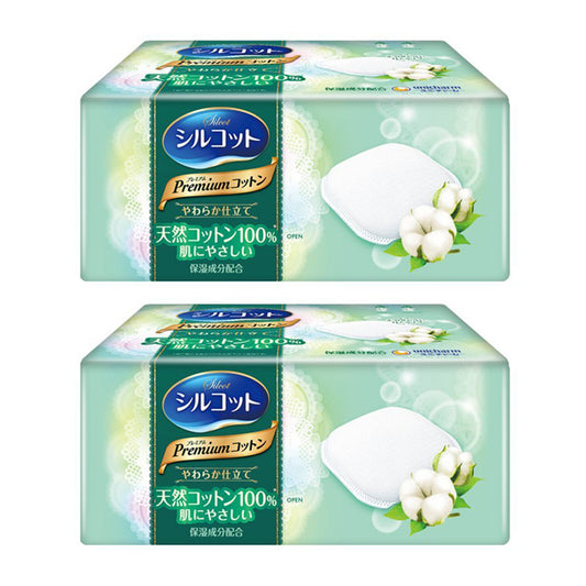 Unicharm-Green-Thick-Moisturizing-Makeup-Cotton-Pads-66pcsX2Pack-1