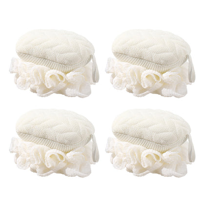 Fasola-bath-flower-scrub-towel-beige-x4pack-1