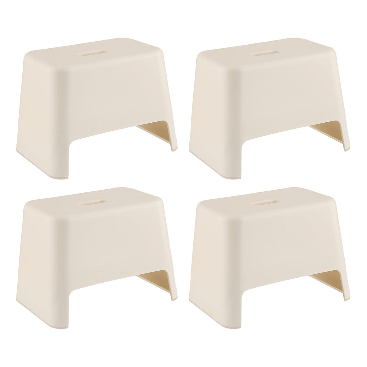 FaSoLa-Beige-One-Step-Stool-Plastic-Step-Stool-for-Kids-Bathroom-Anti-Slip-Stool-Chair-33.2X22.7X23.2cm-4Pack-1