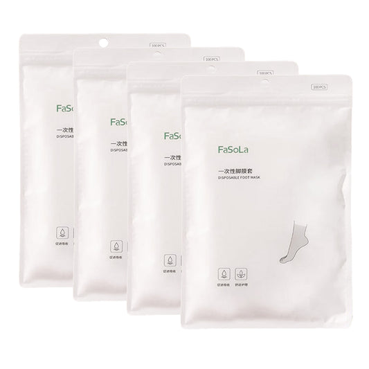 FaSoLa-Disposable-Transparent-Plastic-Sticker-Foot-Cover-Foot-Bags-31X15X17cm-100piecesX4Pack-1