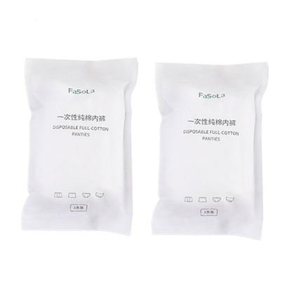 fasola-travel-disposable-cotton-panties-women's-white-size-l-5pcs-x2pack-1