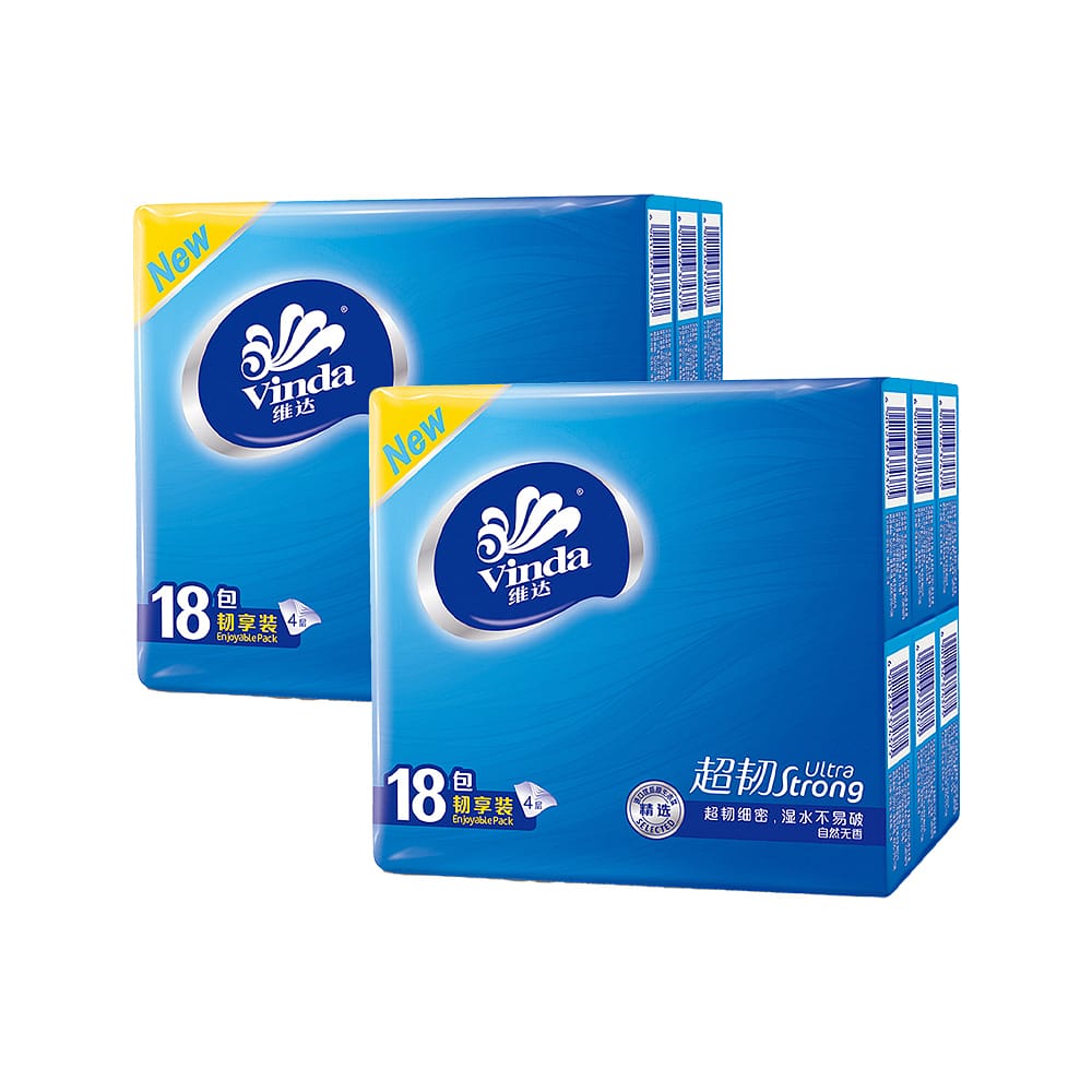 Vinda-Mini-Ultra-Tough-4-Ply-Pocket-Tissues-Paper-Face-Tissue-Unscented-18-bags-X2Pack-1