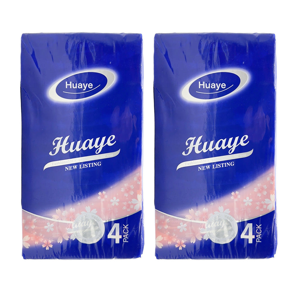 Huaye-Blue-3-Ply-Cotton-Napkin-Face-Tissue-Paper-Soft-Dry-Wipe-130-Sheets-4bags-X2Pack-1