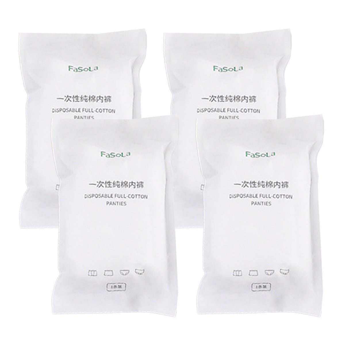 fasola-travel-disposable-cotton-panties-women's-white-xl-size-5-pack-x4pack-1