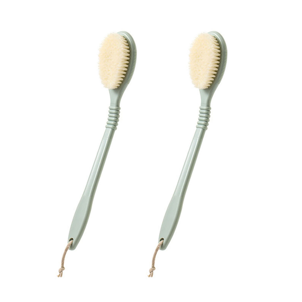 fasola-household-long-handle-cleaning-shower-brush-soft-dense-bristles-foldable-green-39*7.3*3cmx2pack-1