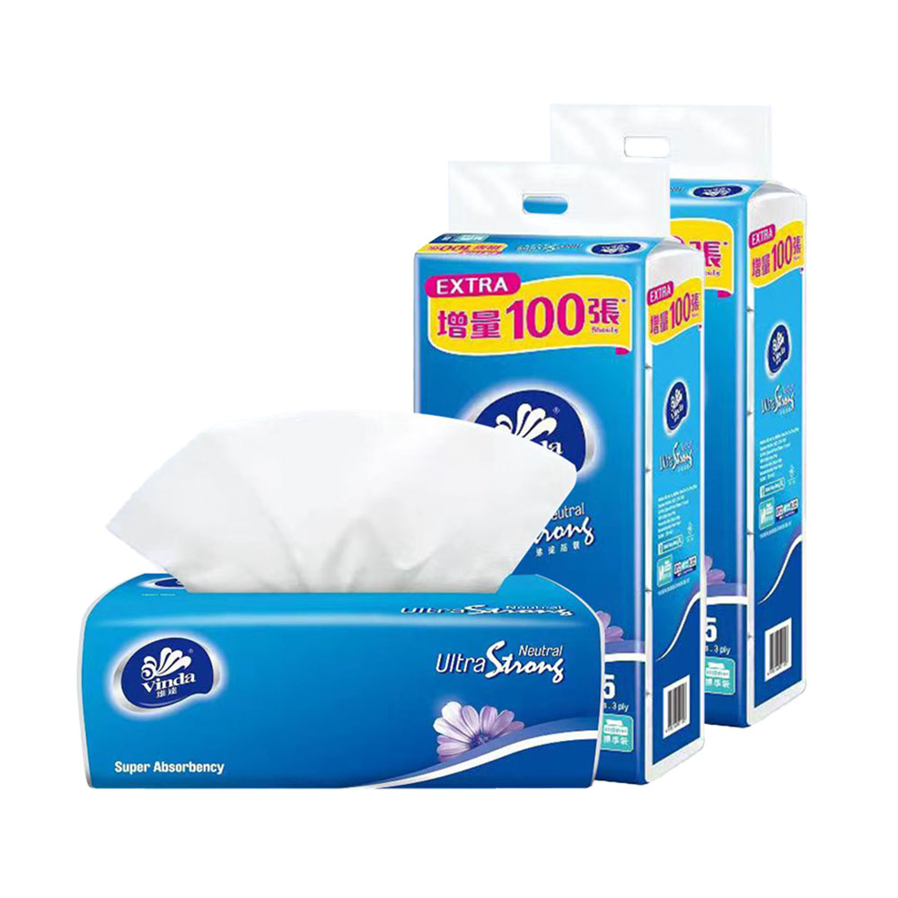 Vinda-Soft-Disposable-Pull-out-3-Ply-Facial-Paper-Dry-or-Wet-Use-Facial-Tissues-120-Sheets-770g-5bags,--X2Pack-1