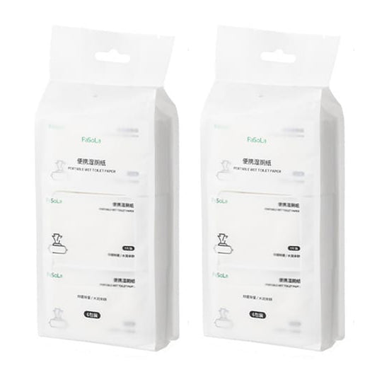 FaSoLa-Portable-Flushable-Wet-wipes-Wet-Toilet-Paper-7piecesX6bagsX2Pack-1