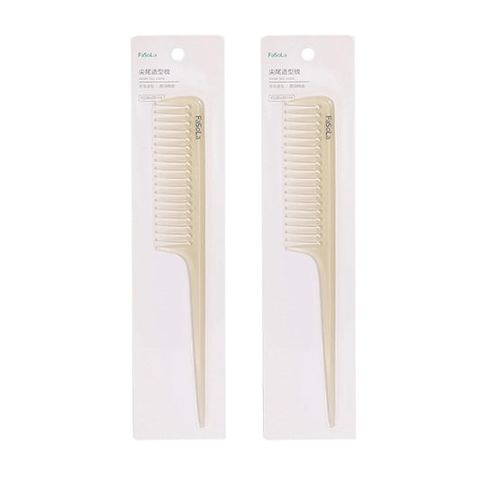 fasola-pointed-tail-styling-comb-beige-20.6*3cmx2pack-1