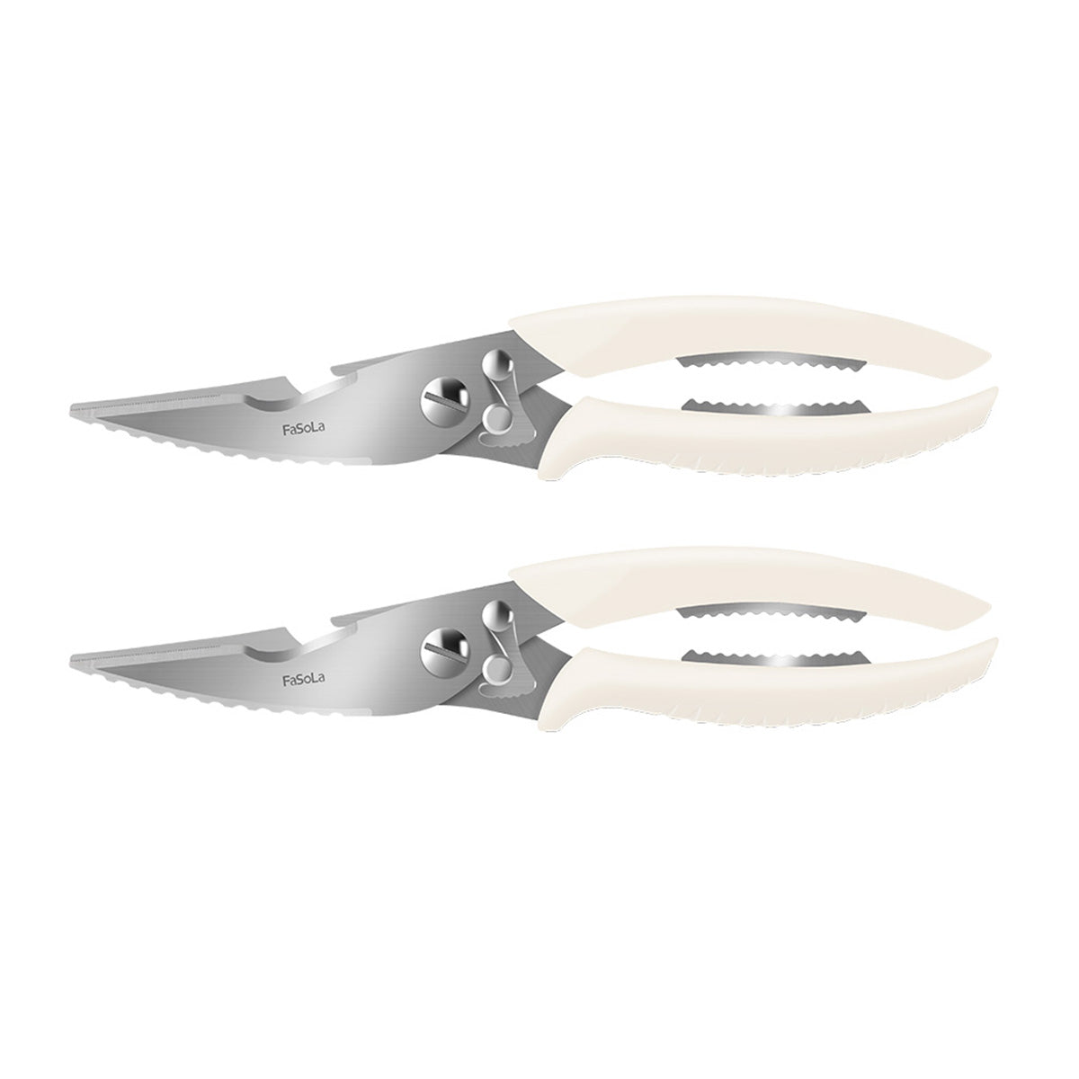 FaSoLa-White-Heavy-Duty-Shears-Stainless-Steel-Chicken-Bone-Scissors-2Pack-1