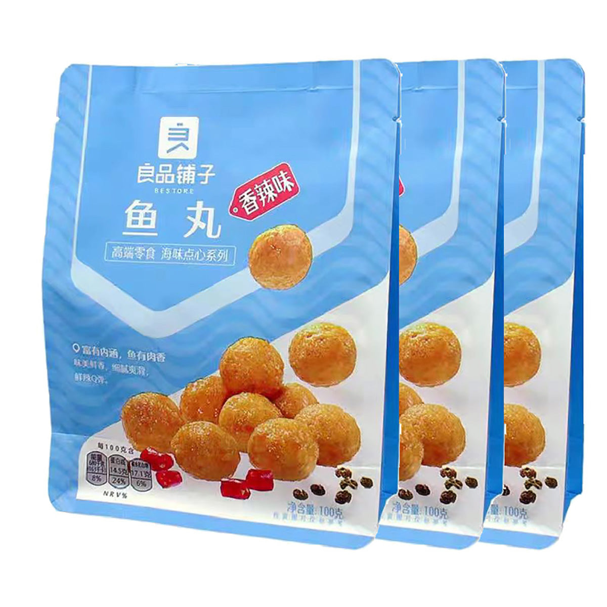 liangpinpuzi-fish-balls-spicy-flavor-100g*3pack-1