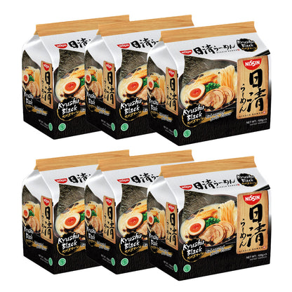 nissin-kyushu-black-garlic-soy-sauce-flavored-ramen-106g*5-packs/bags.-1