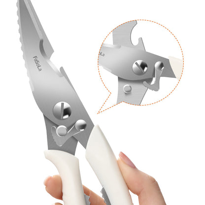 FaSoLa-White-Heavy-Duty-Shears-Stainless-Steel-Chicken-Bone-Scissors-2Pack-2