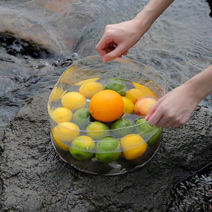 FaSoLa-Transparent-Plastic-Outdoor-Foldable-Water-Basin-for-Washing-Fruits-25X14cmX3Pack-2