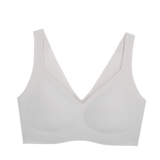 Ubras-Soft-Support-Seamless-Plunge-Bra-V-Neck-Wireless-Comfort-Bra-in-White-Size-L-X1pack-1