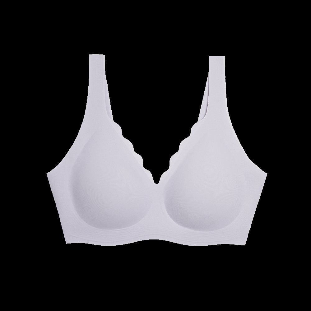 Ubras-Deep-V-Ruffle-Neck-Women's-18-Hour-Ultimate-Lift-&-Support-Wireless-Full-Coverage-Bra-Bra-Tank-Top-Style-in-Soft-Grey-Purple-X1pack-1