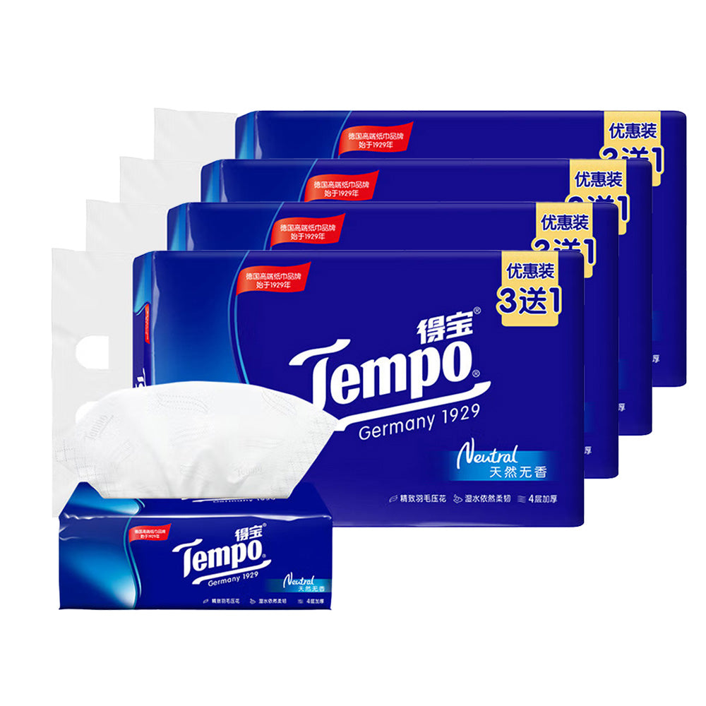 Tempo-Classic-Unscented-Tissue-Paper-90-Sheets-4bags,-X4Pack-1